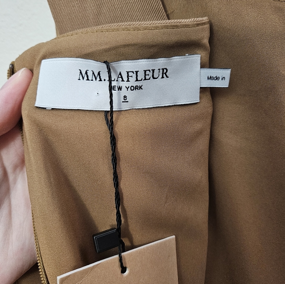 MM Lafleur Size 8 New With Tags The Cynthia Dress Washable Wool Twill in Camel - Picture 5 of 8